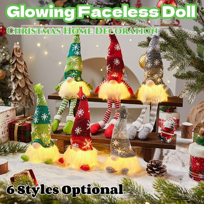 Glowing Gnome Christmas Faceless Doll Merry Christmas Home Decoration Children Gift Christmas Santa Doll With Light