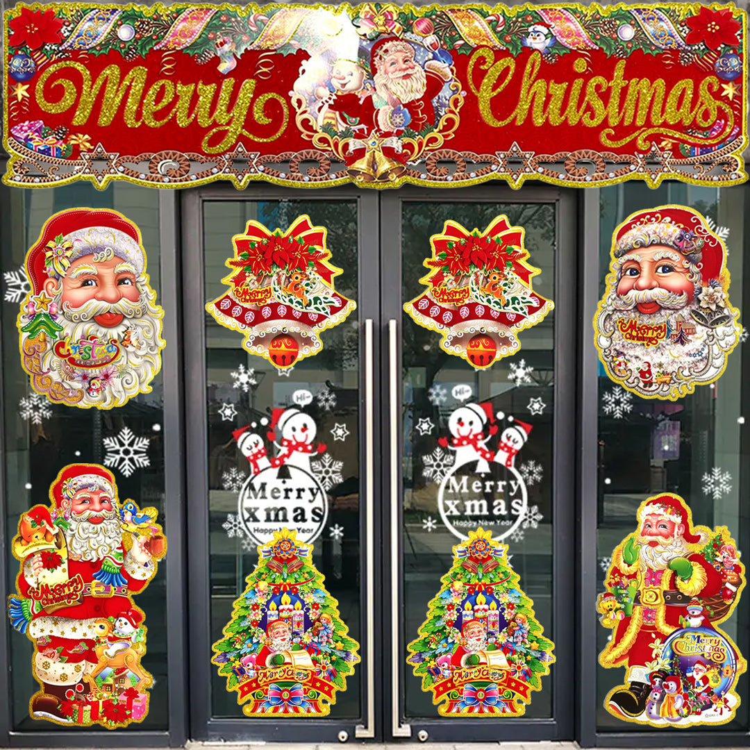 3D window/wall/door/front door hanging decor, Christmas banners,hanging, christmas decorations, santa claus,Christmas Party, DIY