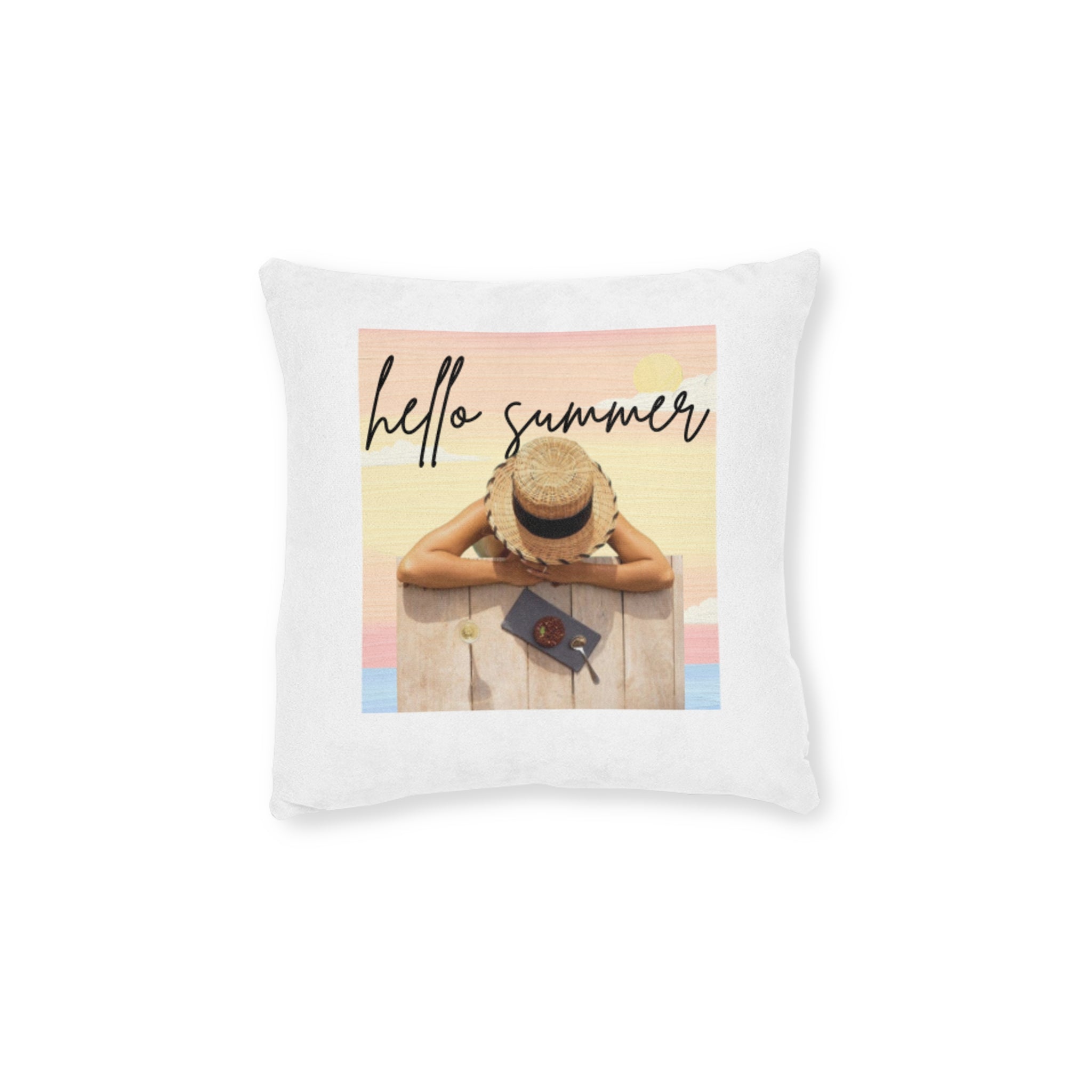 Cozy Summer Square Pillow, Throw Pillow, Decorative Cushion, Home Decor, Gifts for Her, Summer Vibes, Relaxation Decor