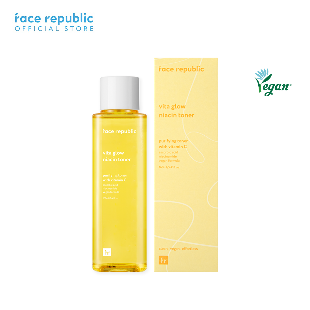 Face Republic Vita Glow Niacin Toner 160mL [Dull Skin, Brightening / Niacinamide 5%] Vegan | Clean Kbeauty Skincare