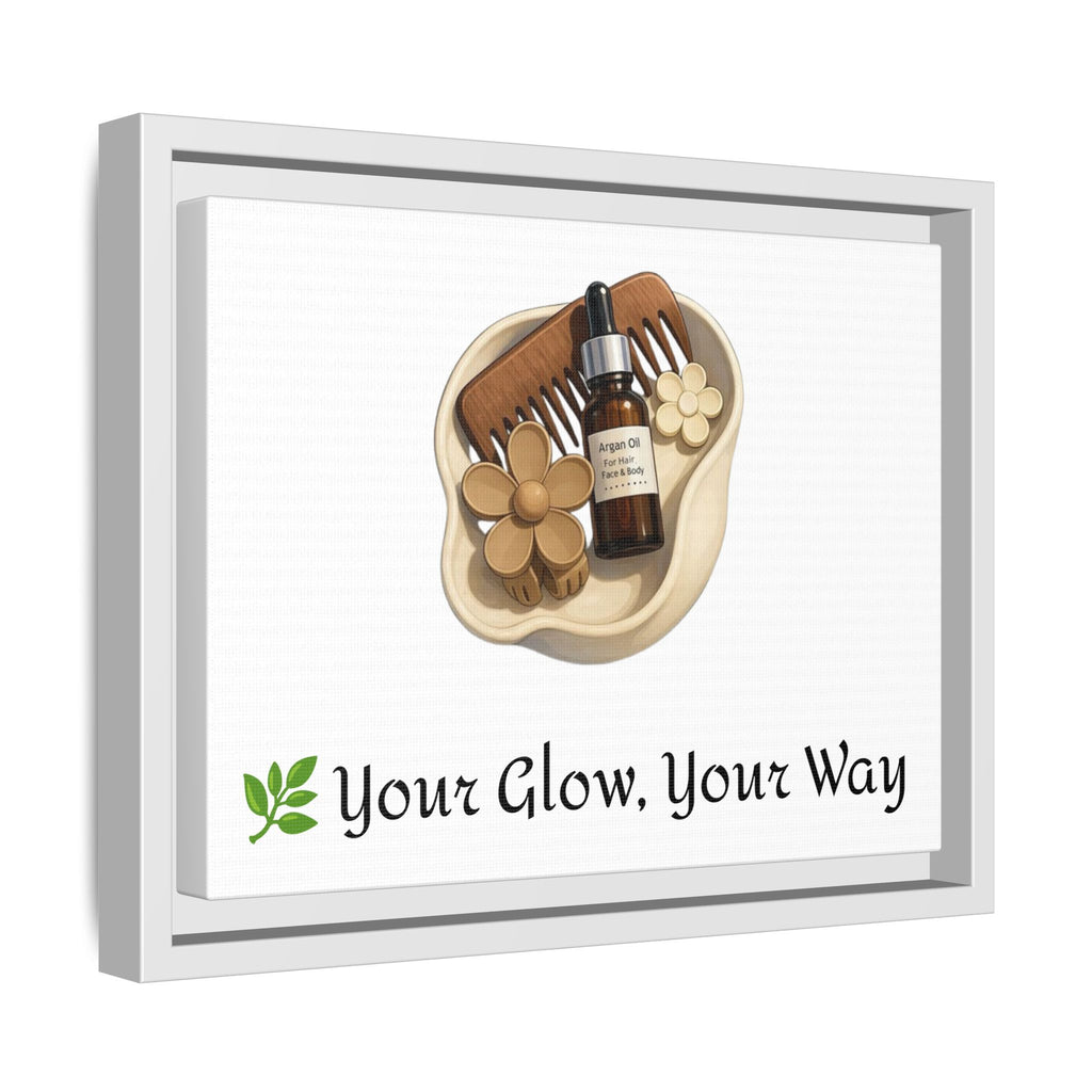Framed Canvas Art Print: Your Glow, Your Way - Home Decor, Wellness Gift, Self-Care Art, Inspirational Wall Art, Motivational Decor