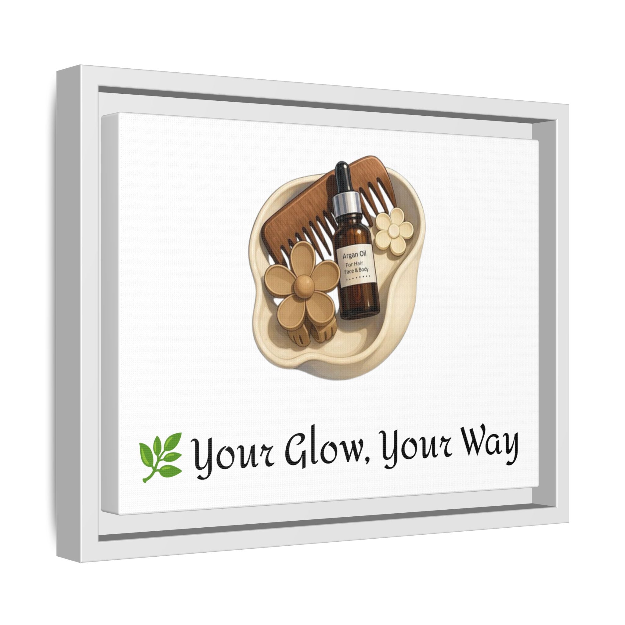Framed Canvas Art Print: Your Glow, Your Way - Home Decor, Wellness Gift, Self-Care Art, Inspirational Wall Art, Motivational Decor