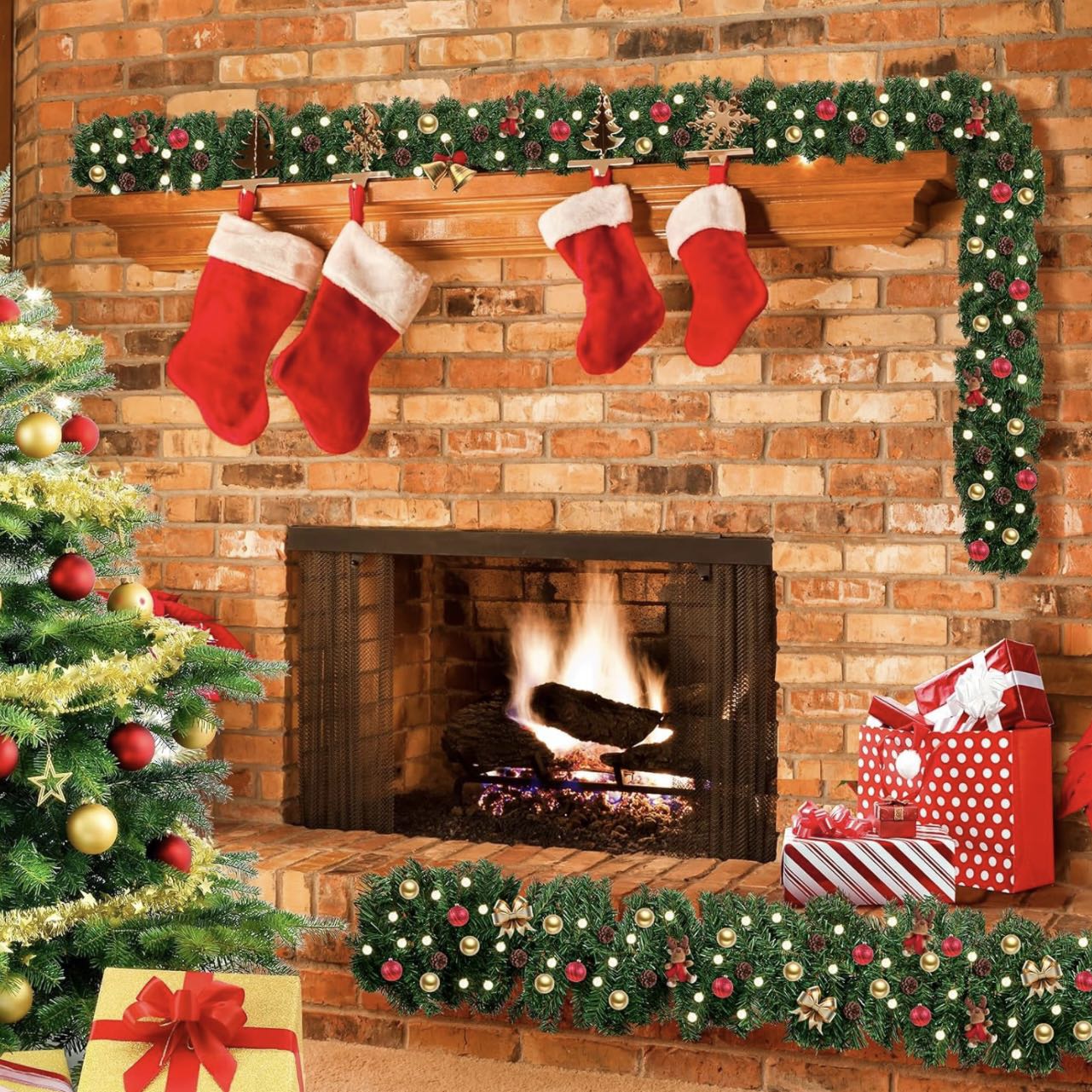 2.7M Christmas green garland,white garland,christmas decoration,plain,thick, decor DIY,PVC GARLAND  JVL