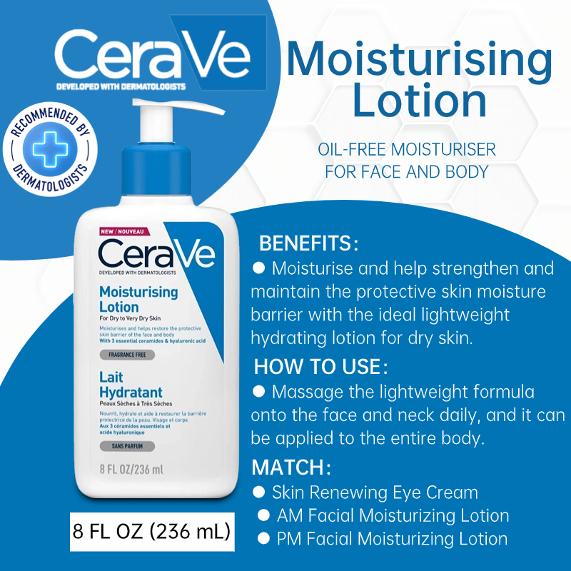 CeraVe Facial Cleanser SA Smoothing Moisturising Lotion Hydrating Foaming Cleanserl 2% Salicylic Acid|Moisturising 236ml