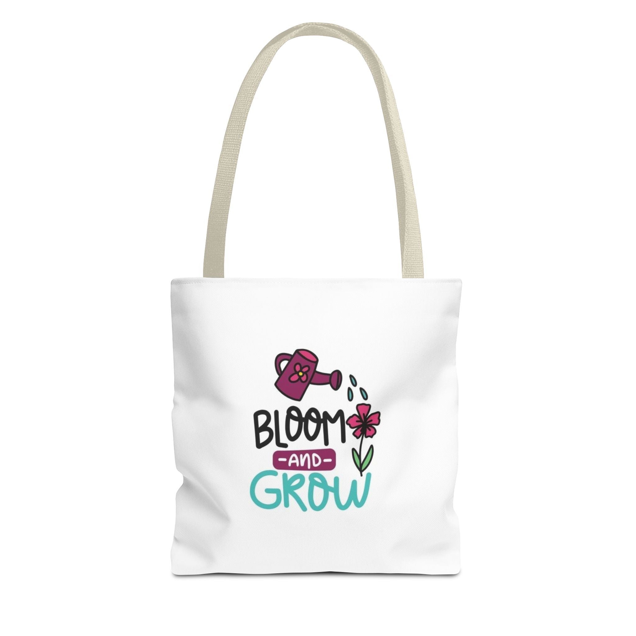 Floral Motivational Tote Bag, Gardening Gift, Eco-Friendly Market Bag, Reusable Shopping Tote, Inspirational Quotes Accessory