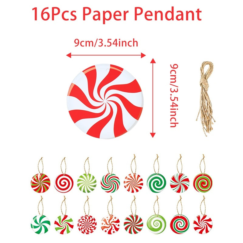 20pcs Red White Christmas Candy Cane Pendant Peppermint Pinwheel Candy Xmas Tree Hanging Christmas Ornaments Christmas Tree Decor Christmas Decorations For Home 2025