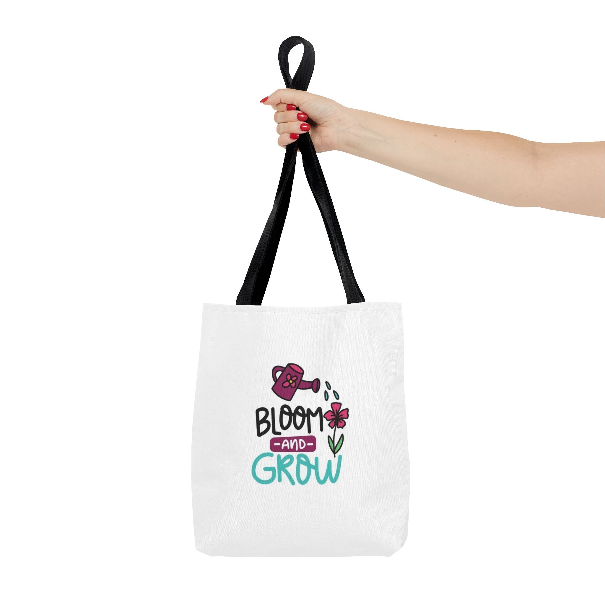 Floral Motivational Tote Bag, Gardening Gift, Eco-Friendly Market Bag, Reusable Shopping Tote, Inspirational Quotes Accessory