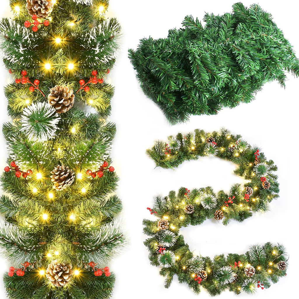 2.7M Christmas green garland,white garland,christmas decoration,plain,thick, decor DIY,PVC GARLAND  JVL