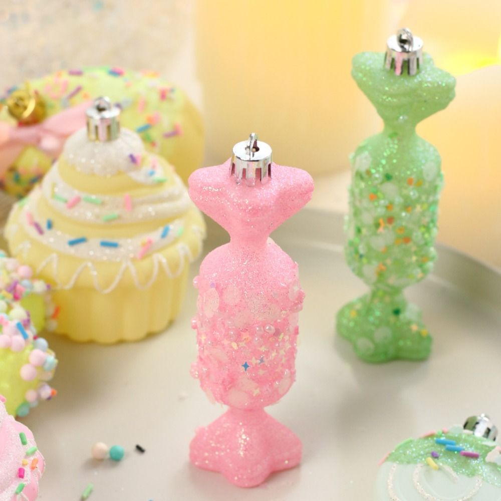 FLARO Cartoon Christmas Candy Balls Set Macaroon Ice Cream Donut Cake Lollipop Balls Pendant Party Supplies Elegant Christmas Tree Ornaments Merry Christmas Decor