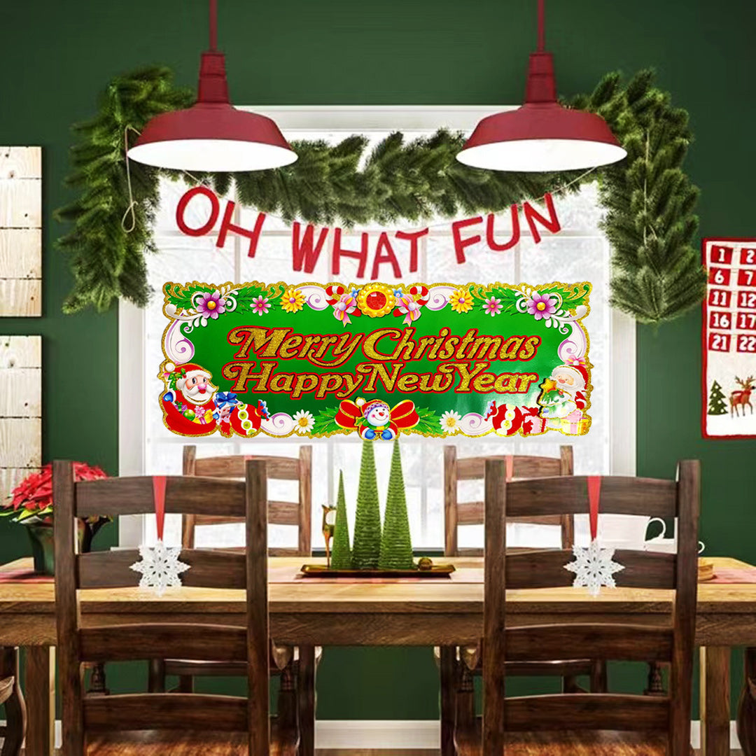 3D window/wall/door/front door hanging decor, Christmas banners,hanging, christmas decorations, santa claus,Christmas Party, DIY