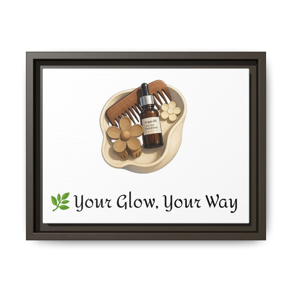 Framed Canvas Art Print: Your Glow, Your Way - Home Decor, Wellness Gift, Self-Care Art, Inspirational Wall Art, Motivational Decor