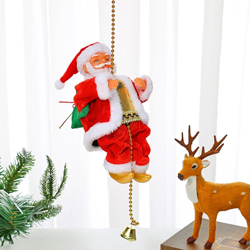 METECH Santa Claus Climbing Ladder Doll Christmas Decoration Plush Doll Toy for Christmas Gift Toy