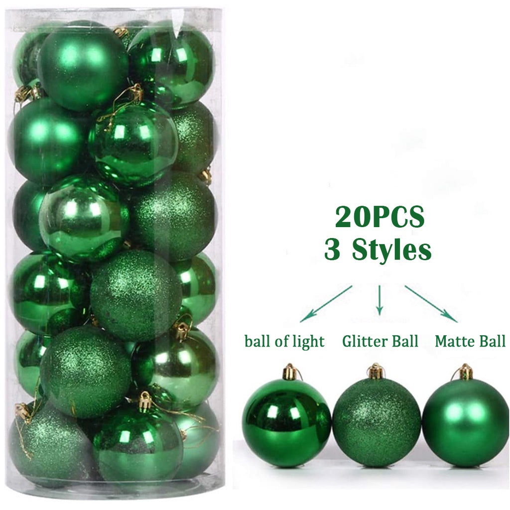 20PCS/SET Christmas Ball decor,decoration,light/Glitter/Matte balls,Hanging Ornament Festival Xmas Decor Christmas Decorations Gifts Christmas Accessories Chrisstmas Balls Xmas Balls Set DIY   JVL