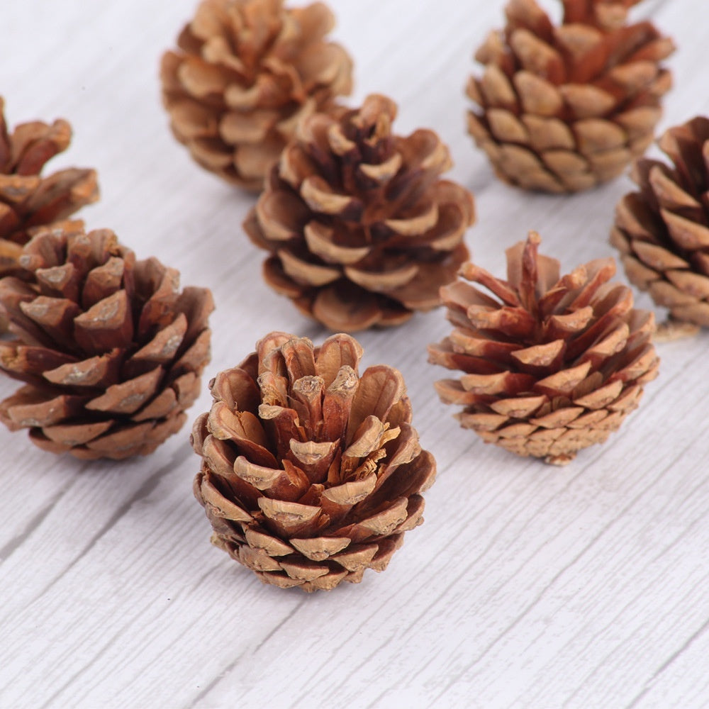 10pcs Artificial Flower Red Christmas Berry and Pine Cone with Holly Branches Christmas Decoration for Home Floral Decor