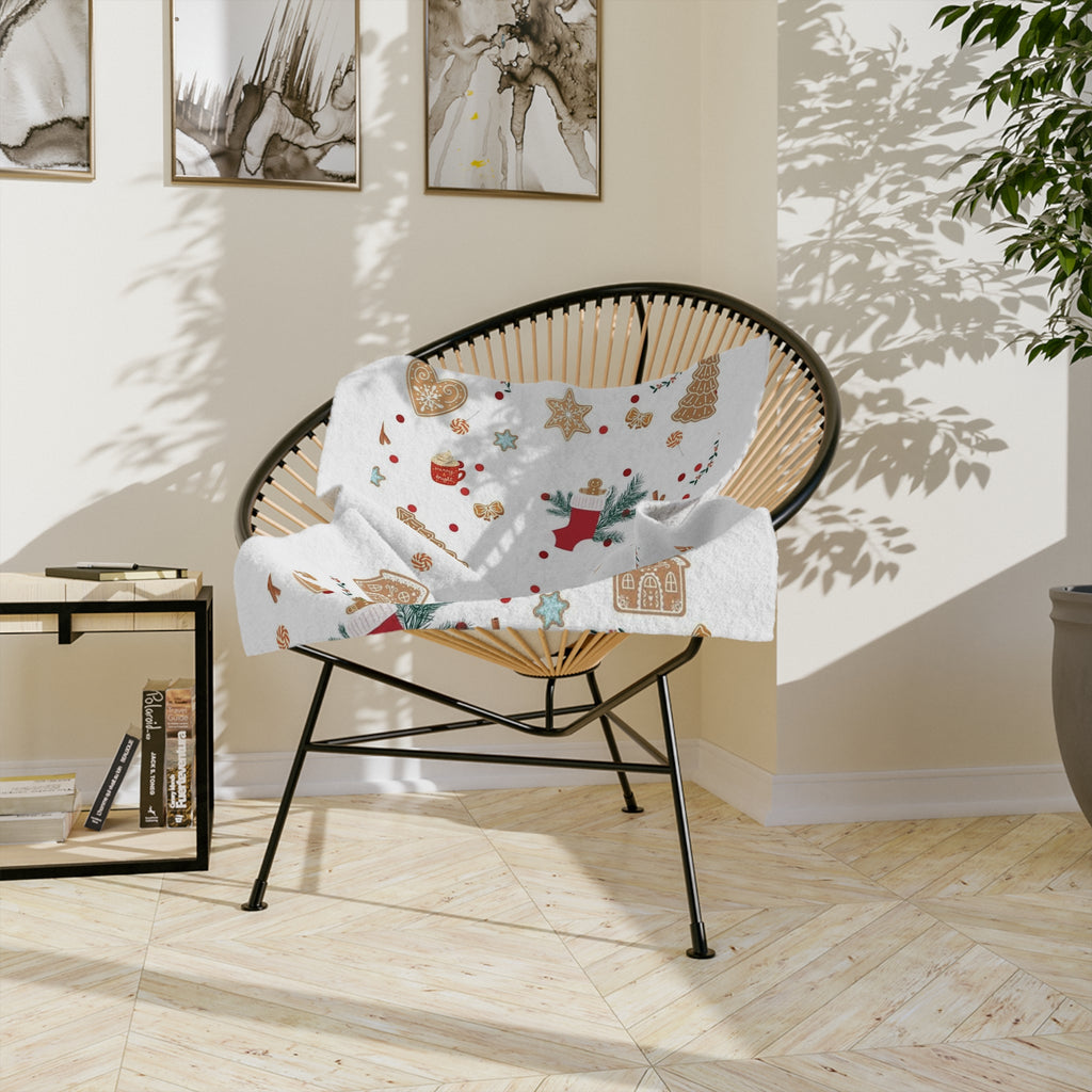 Cozy Christmas Blanket, Velveteen Microfiber Throw, Holiday Decor, Winter Warmth, Gift for Her, Festive Home Accessory