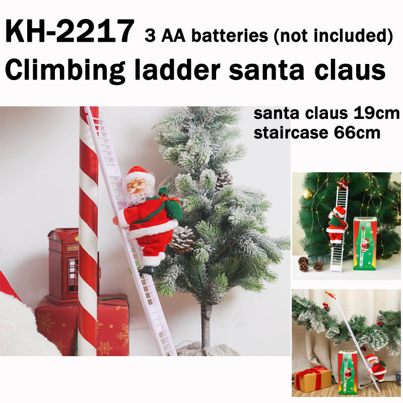 METECH Santa Claus Climbing Ladder Doll Christmas Decoration Plush Doll Toy for Christmas Gift Toy