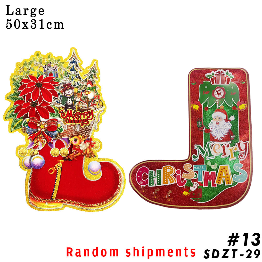 3D window/wall/door/front door hanging decor, Christmas banners,hanging, christmas decorations, santa claus,Christmas Party, DIY