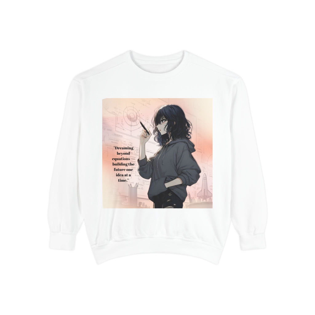 Dreamer Unisex Garment-Dyed Sweatshirt, Cozy Anime Sweatshirt, Cute Graphic Pullover, Casual Outfits, Gift for Anime Lovers