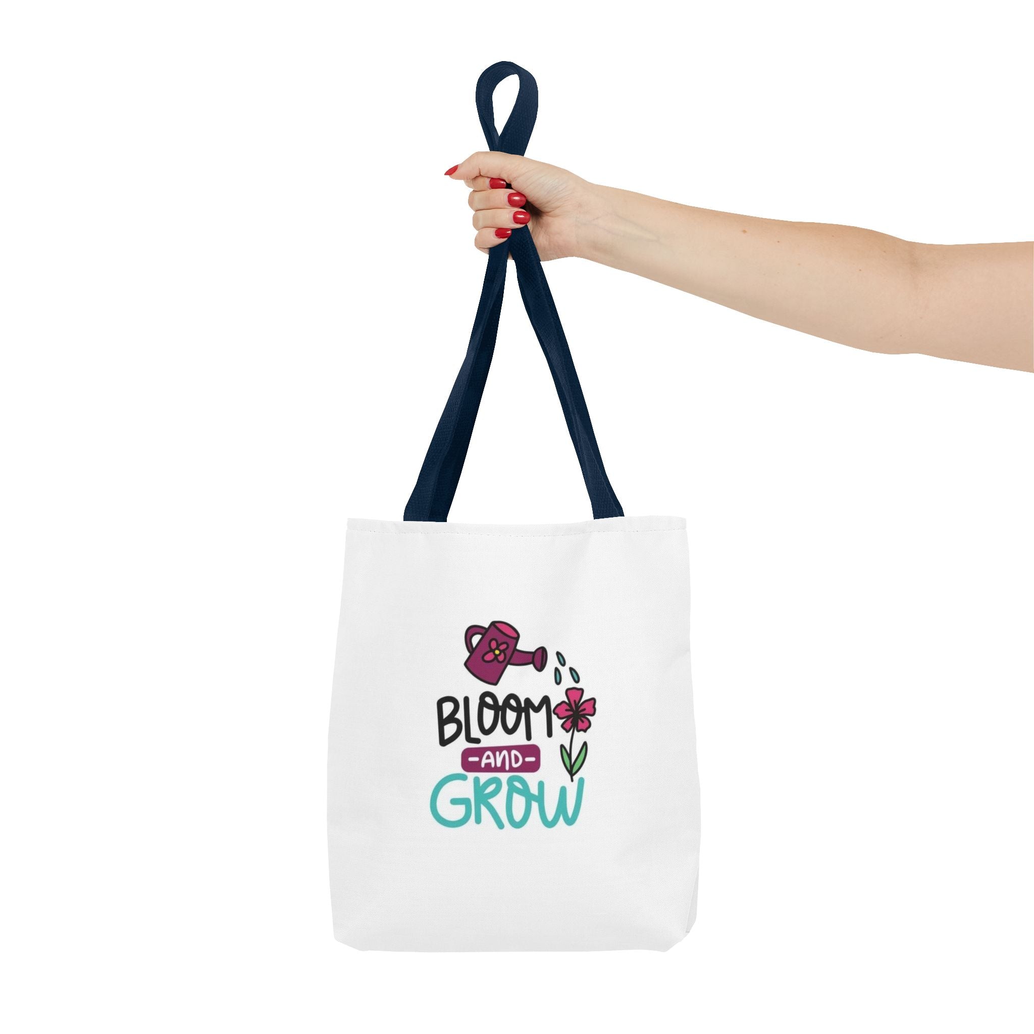 Floral Motivational Tote Bag, Gardening Gift, Eco-Friendly Market Bag, Reusable Shopping Tote, Inspirational Quotes Accessory