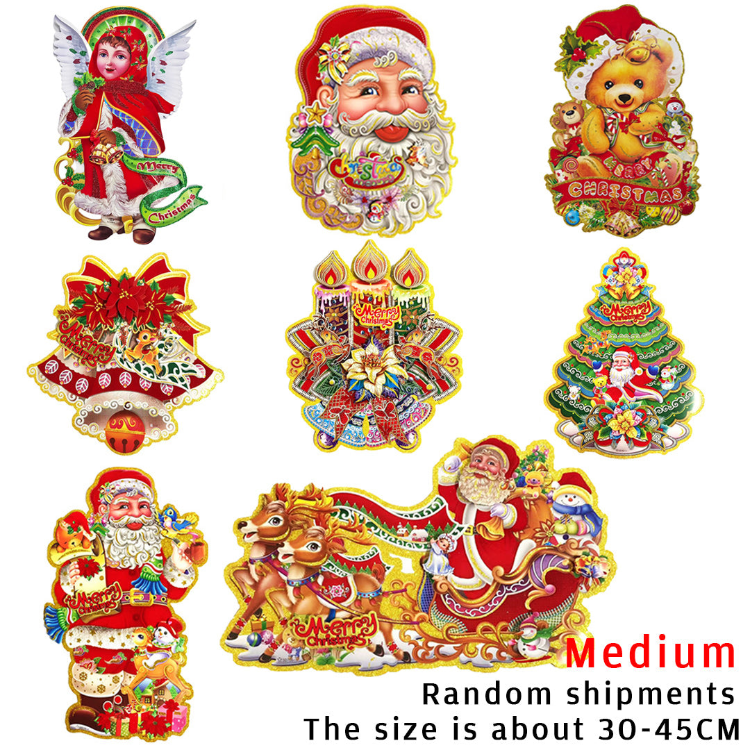 3D window/wall/door/front door hanging decor, Christmas banners,hanging, christmas decorations, santa claus,Christmas Party, DIY