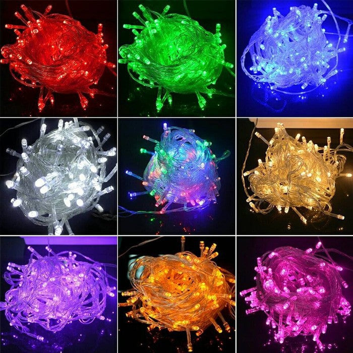 ZXD 10M Christmas Lights decor 100 LED Lights String strip Warm light white colorful for Wedding Home Party Light of outdoor decorations With connector
