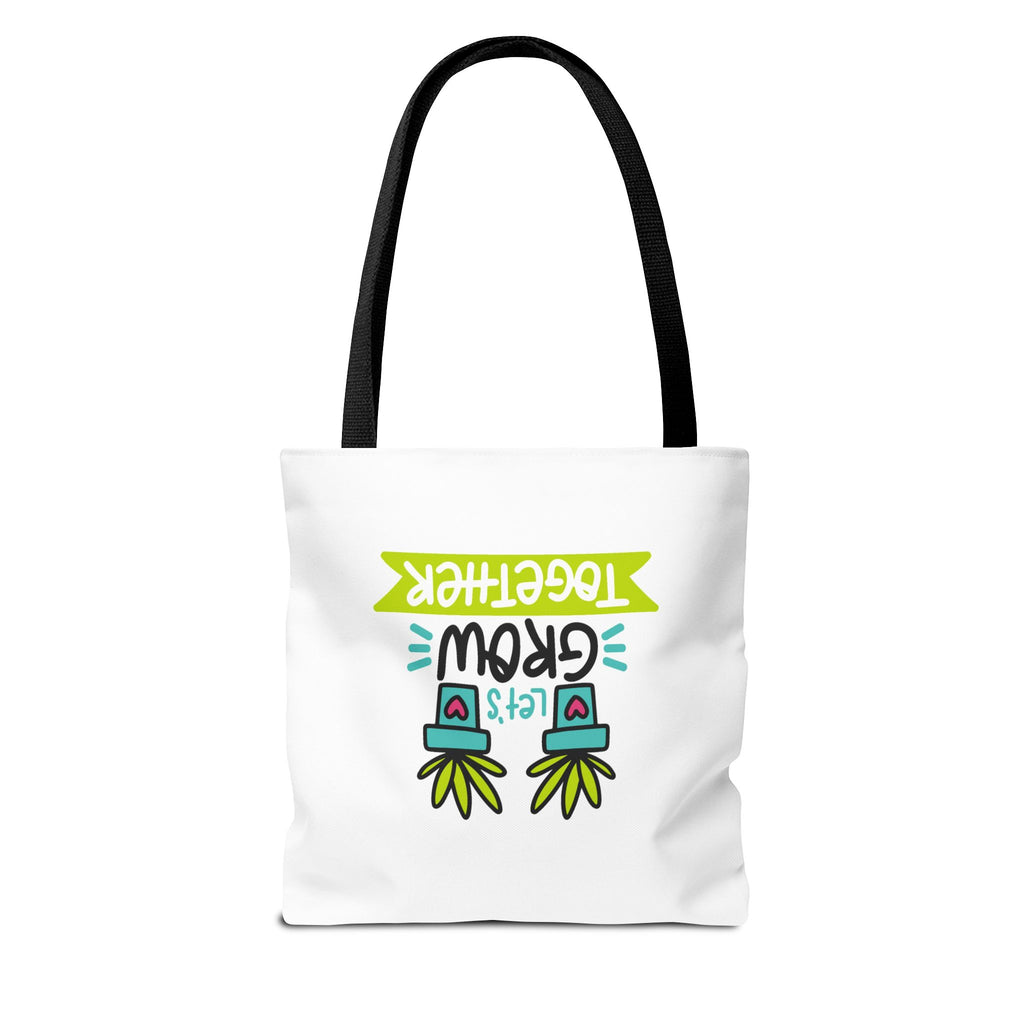Floral Motivational Tote Bag, Gardening Gift, Eco-Friendly Market Bag, Reusable Shopping Tote, Inspirational Quotes Accessory