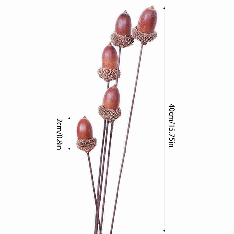 10pcs Artificial Flower Red Christmas Berry and Pine Cone with Holly Branches Christmas Decoration for Home Floral Decor