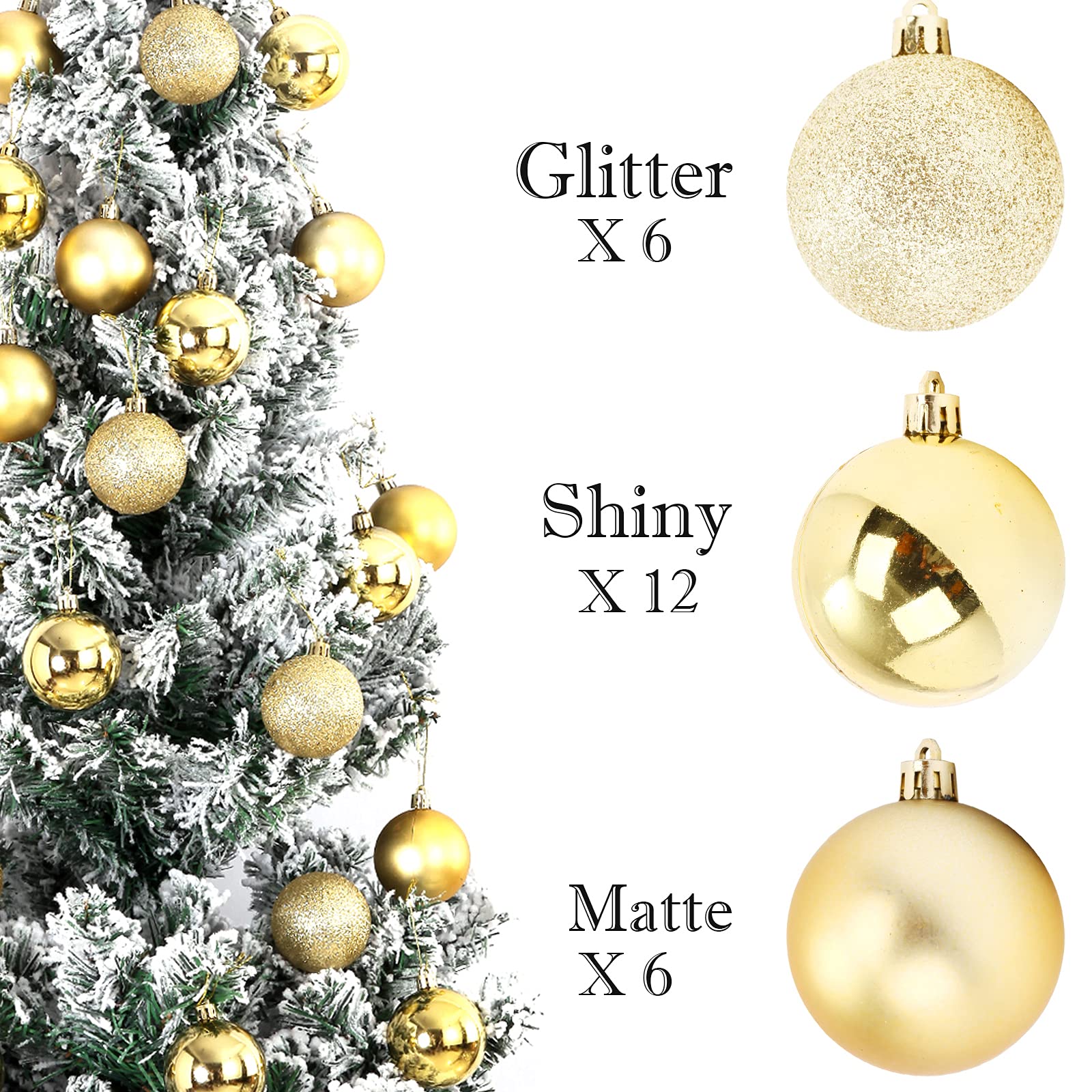 3/4/6/8CM Christmas ball decorations Christmas tree shatterproof Christmas tree decoration hanging ball suitable for festive weddings party decorations christmas balls big size decoration for home xmass decoration