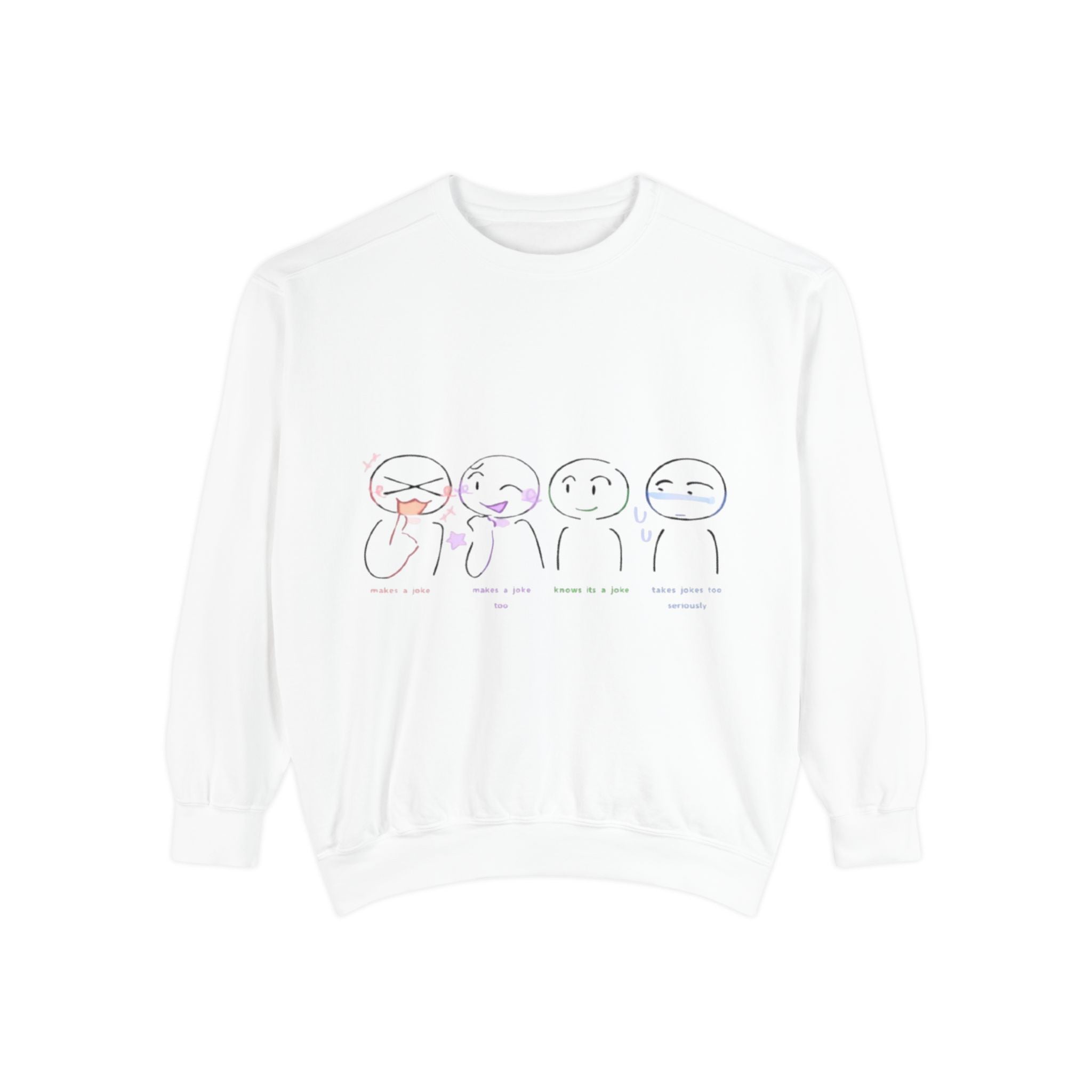 Emotional Expressions Sweatshirt - Unisex Garment-Dyed, Cozy Trendy Apparel for Casual Outings, Gifts, Self-Care, or Relaxing Days, [...]