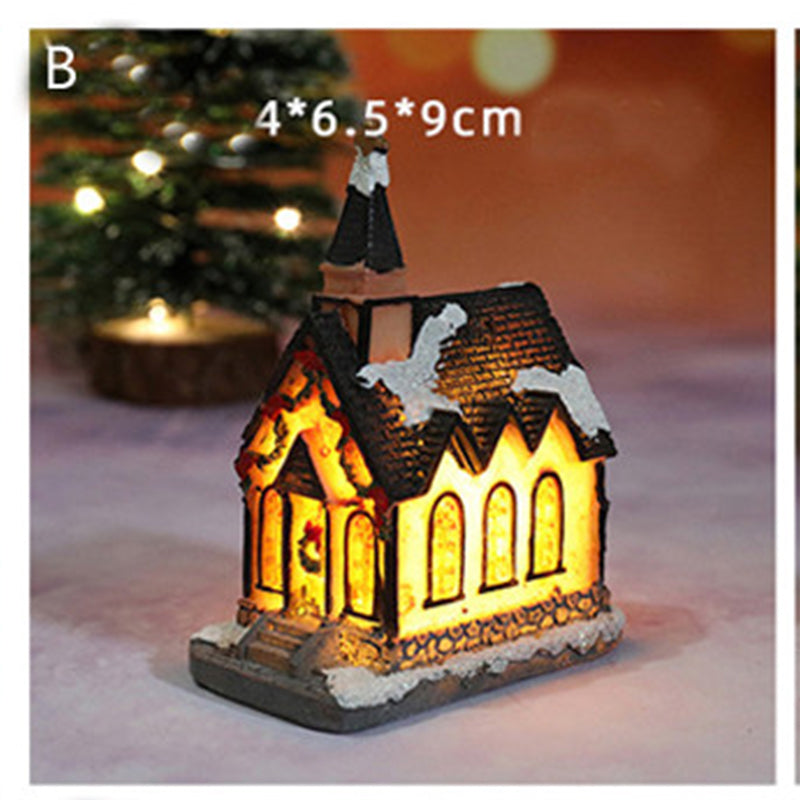 (Free battery) Christmas Village Light Nativity Scene Ornaments Decoration With Warm White Led Light