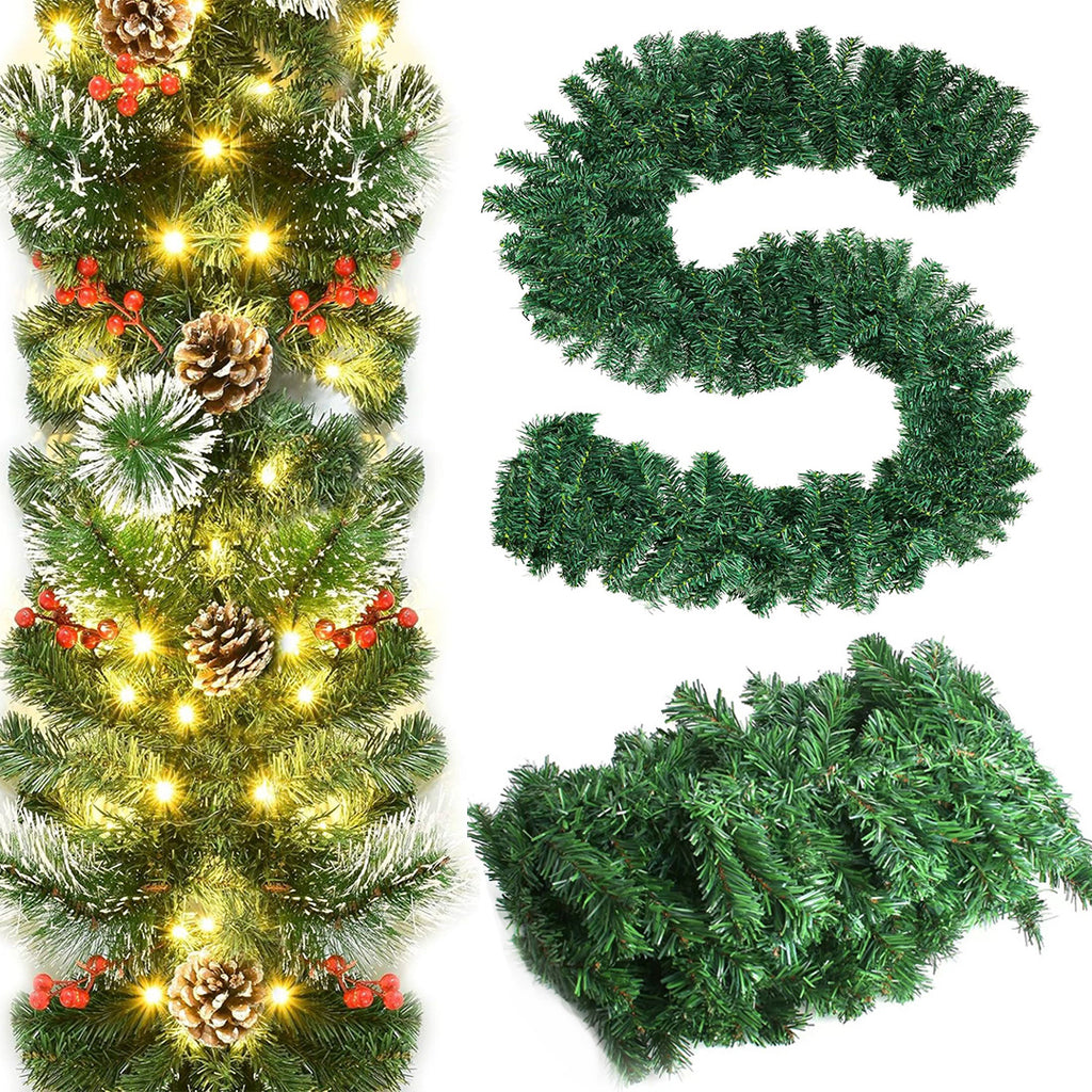 2.7M Christmas green garland,white garland,christmas decoration,plain,thick, decor DIY,PVC GARLAND  JVL