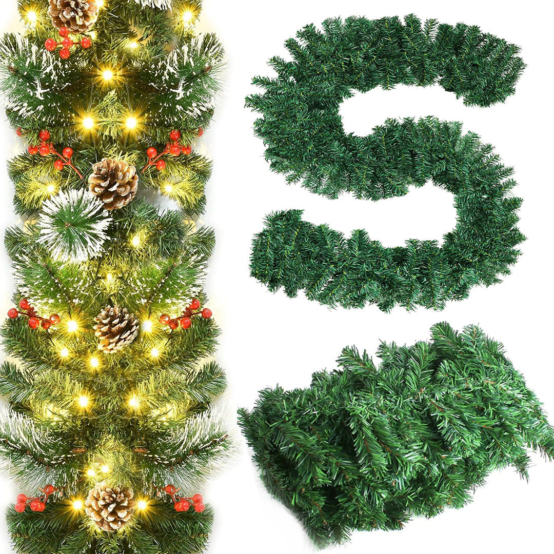 2.7M Christmas green garland,white garland,christmas decoration,plain,thick, decor DIY,PVC GARLAND  JVL