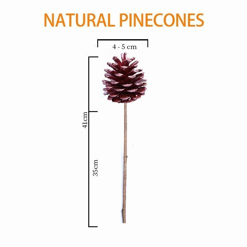 10pcs Artificial Flower Red Christmas Berry and Pine Cone with Holly Branches Christmas Decoration for Home Floral Decor