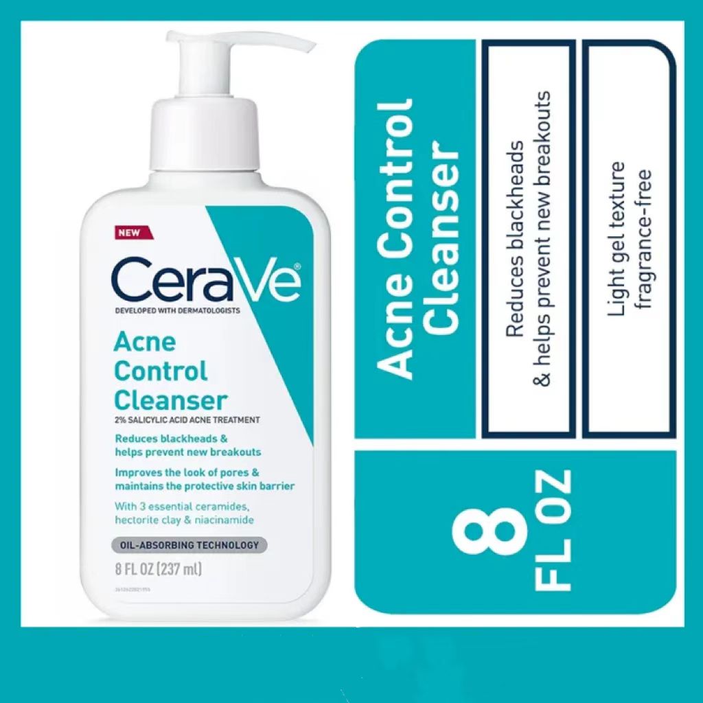 Cerave Acne Control 2% Salicylic Acid Acne Treatment Cleanser 237ml
