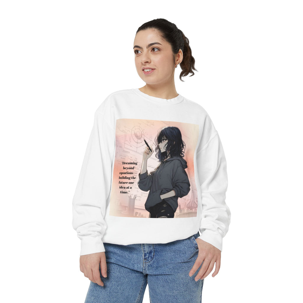 Dreamer Unisex Garment-Dyed Sweatshirt, Cozy Anime Sweatshirt, Cute Graphic Pullover, Casual Outfits, Gift for Anime Lovers