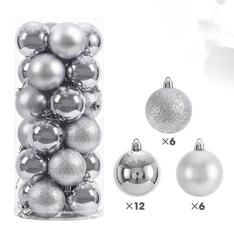 [READY STOCK] COD 50Pcs Set Classic Christmas Tree Balls Ornaments 4cm Electroplated & Painted Balls for Tree Decoration