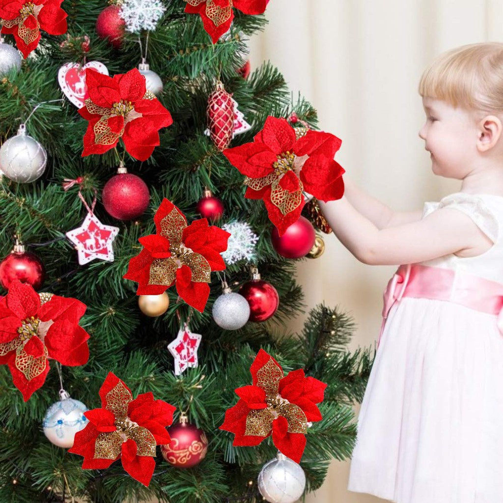 Christmas Flower Various design Christmas flowers Artificial Flowers christmas tree decoration Party,DIY  JVL