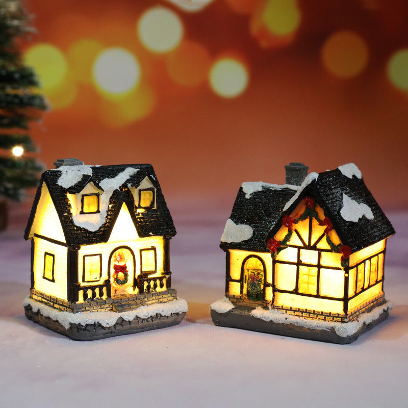 (Free battery) Christmas Village Light Nativity Scene Ornaments Decoration With Warm White Led Light