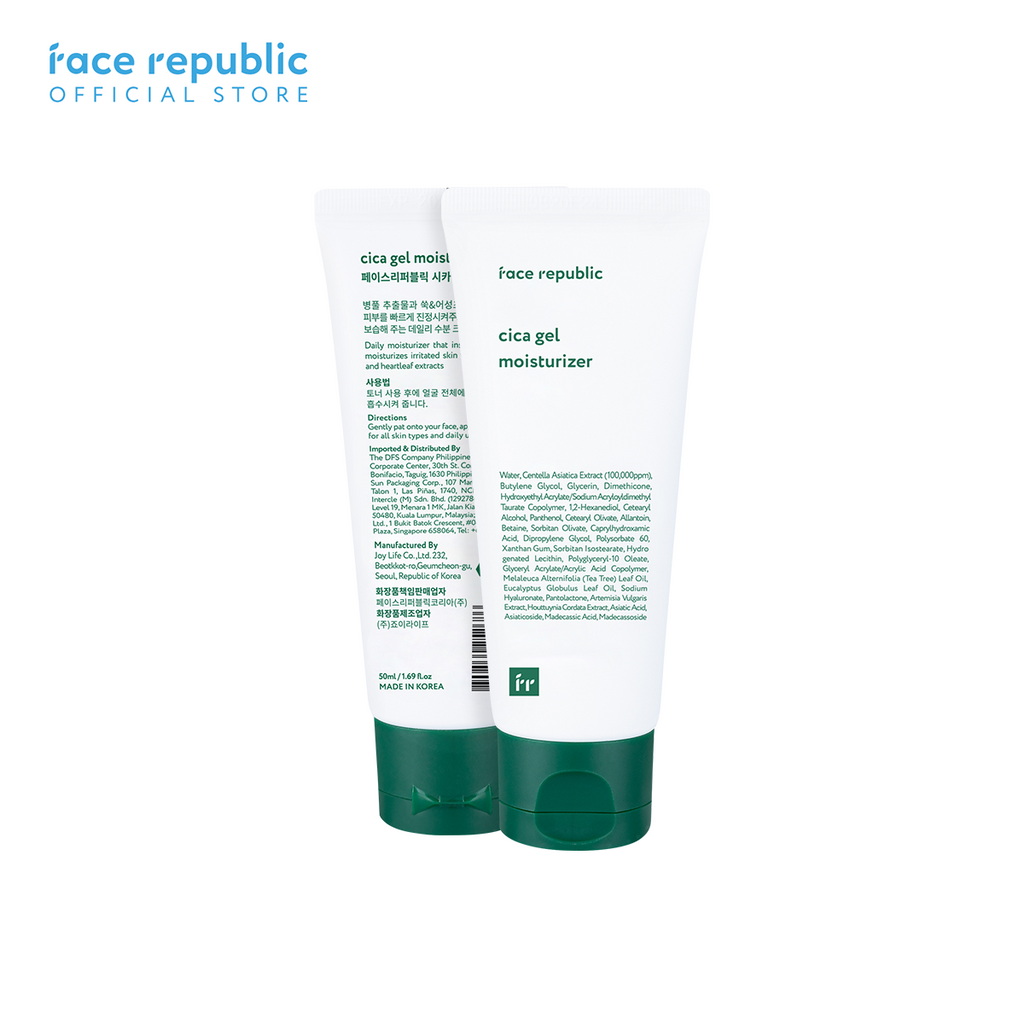 Face Republic CICA Gel Moisturizer 50mL [ Oily, Sensitive Skin, Acne / Tea Tree]  | Clean Kbeauty Skincare