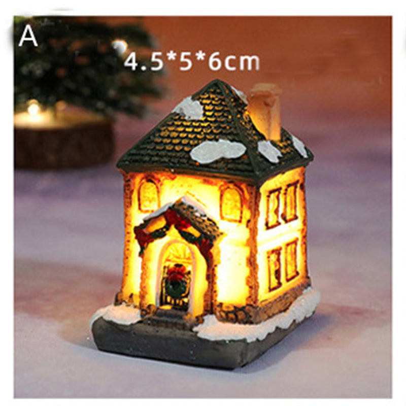 (Free battery) Christmas Village Light Nativity Scene Ornaments Decoration With Warm White Led Light