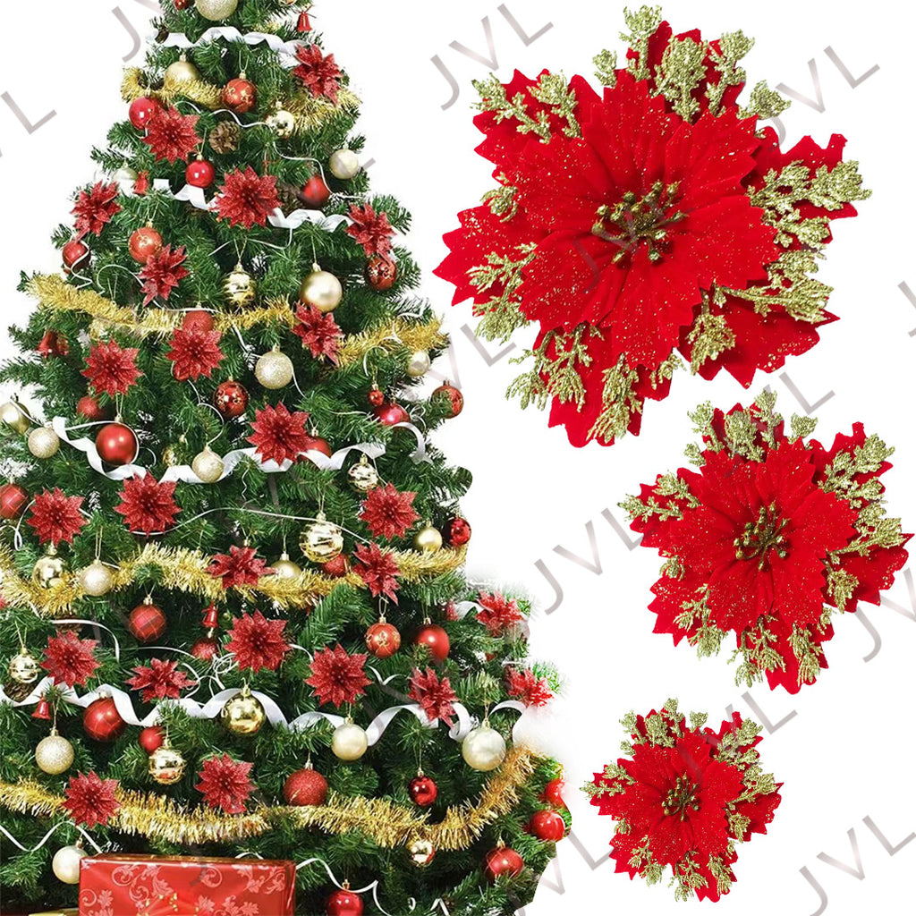 Christmas Flower Various design Christmas flowers Artificial Flowers christmas tree decoration Party,DIY  JVL