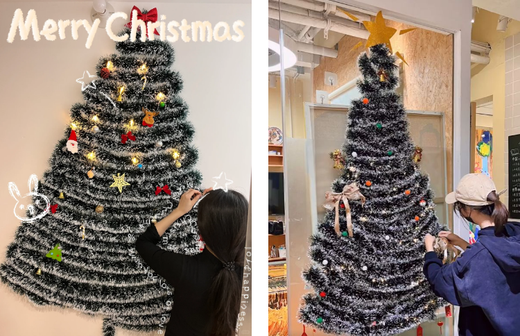 2M Christmas Garland Home Party Wall Door Decor Xmas Tree Ornaments Tinsel Strips with Bowknot Party