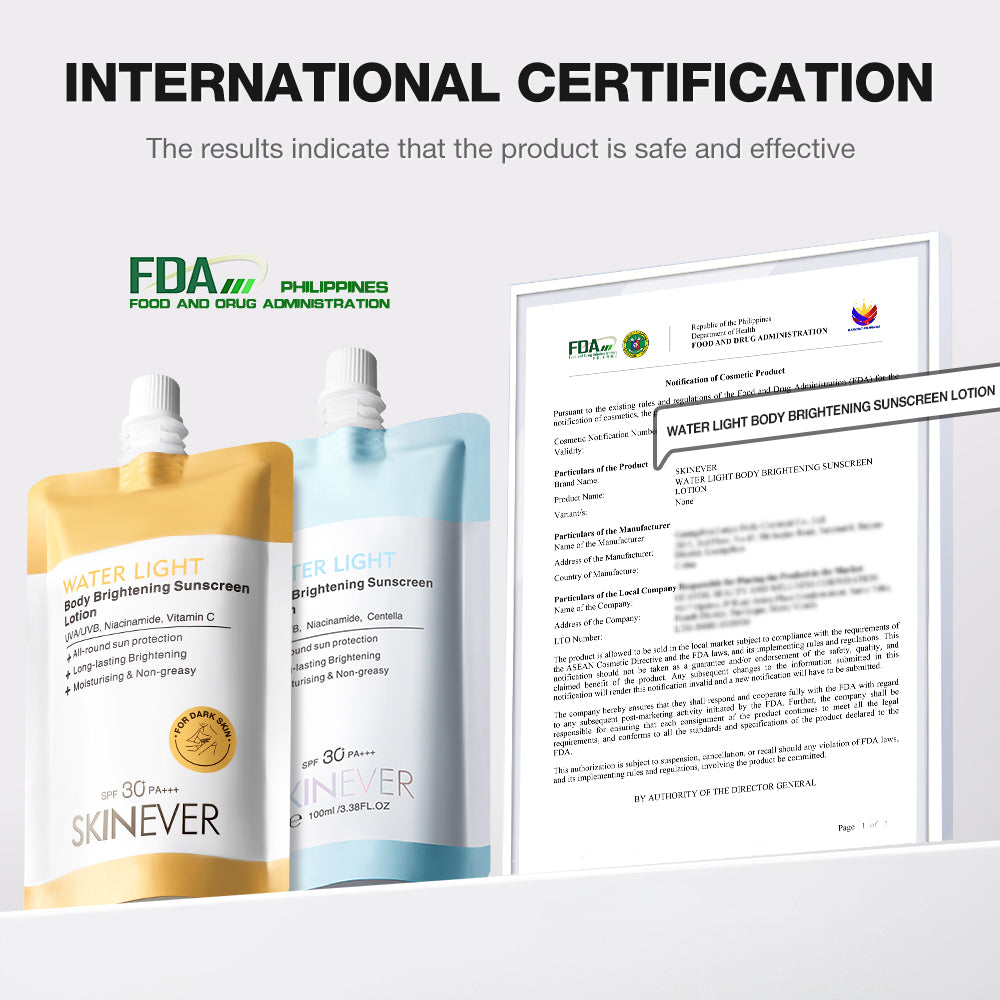 【Buy 1 Take 1】 SKINEVER Water Light Body Sunscreen Lotion Brightening Waterproof Sunblock