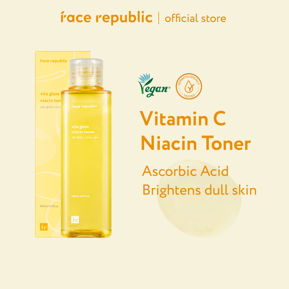 Face Republic Vita Glow Niacin Toner 160mL [Dull Skin, Brightening / Niacinamide 5%] Vegan | Clean Kbeauty Skincare