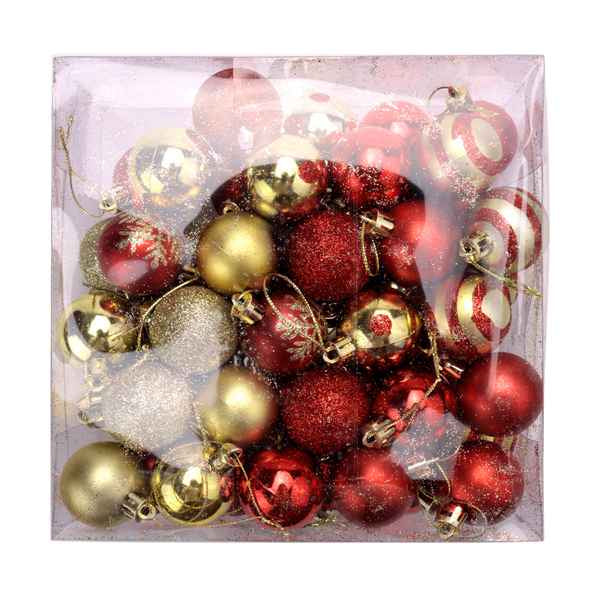 [READY STOCK] 50Pcs Christmas Tree Decorations Balls Bauble Xmas Party Hanging Ball Ornaments Christmas for Home New Year Gift