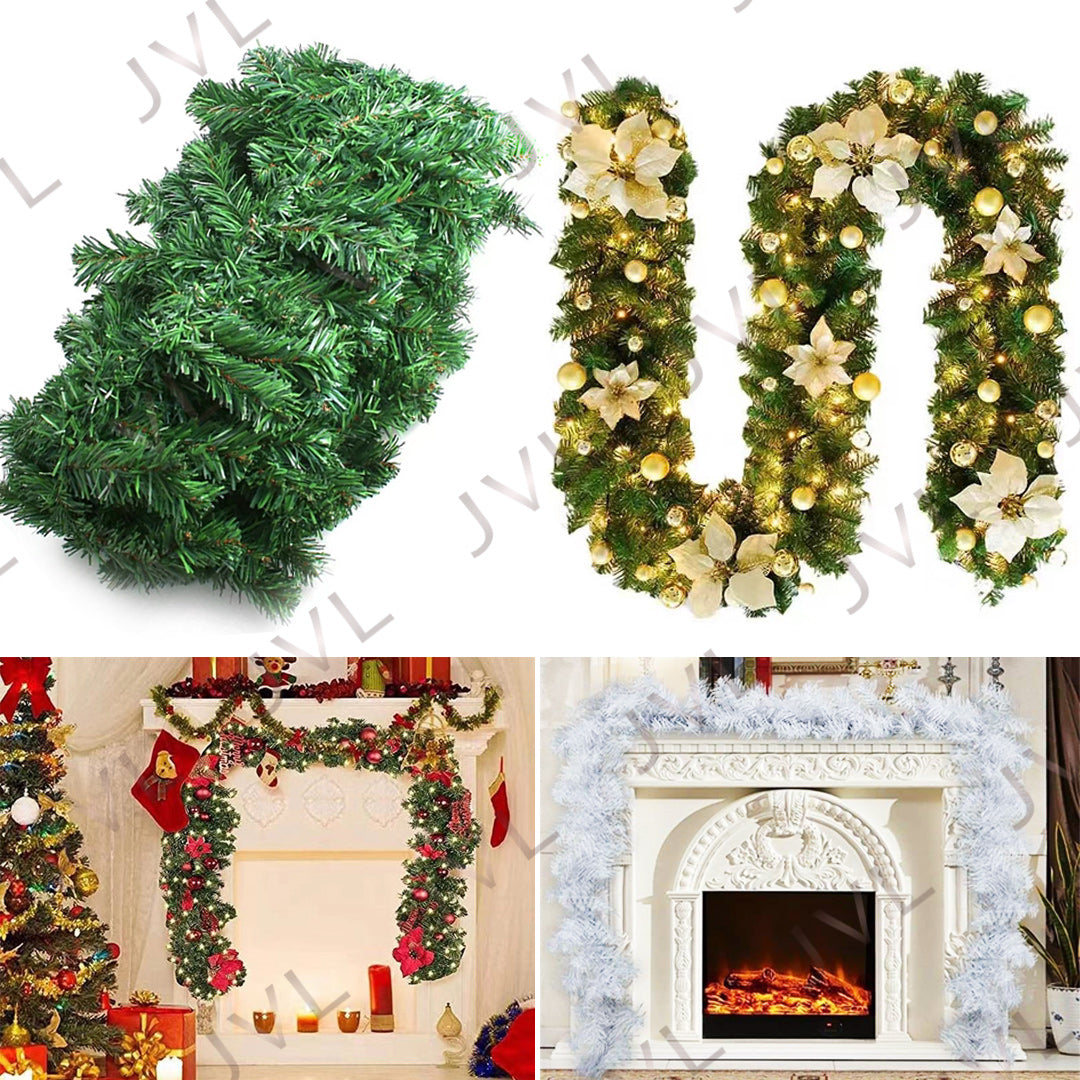 2.7M Christmas green garland,white garland,christmas decoration,plain,thick, decor DIY,PVC GARLAND  JVL