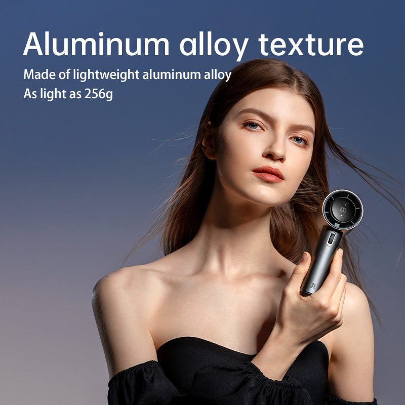 JISULIFE Handheld Fan Pro1/Pro1S Mini Fan Rechargeable Jet Fan Strong Wind 100 Gear Wind Speed Metal Body Digital Display Adjustable Turbo Fan For Commuting Outdoor Sports