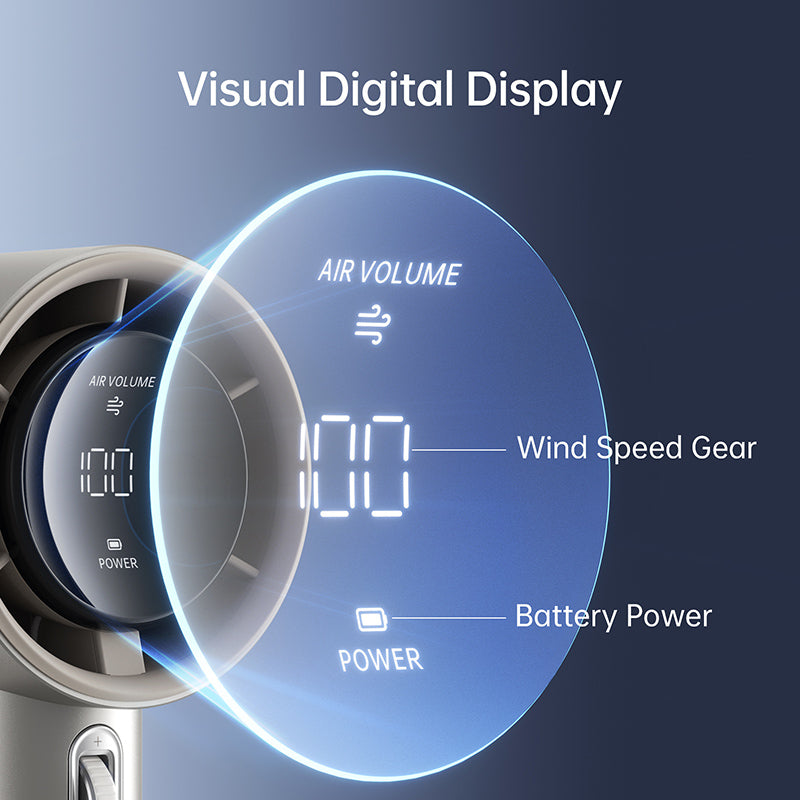 JISULIFE Handheld Fan Pro1/Pro1S Mini Fan Rechargeable Jet Fan Strong Wind 100 Gear Wind Speed Metal Body Digital Display Adjustable Turbo Fan For Commuting Outdoor Sports