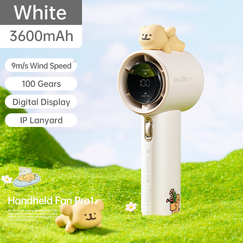 JISULIFE Handheld Fan Pro1/Pro1S Mini Fan Rechargeable Jet Fan Strong Wind 100 Gear Wind Speed Metal Body Digital Display Adjustable Turbo Fan For Commuting Outdoor Sports