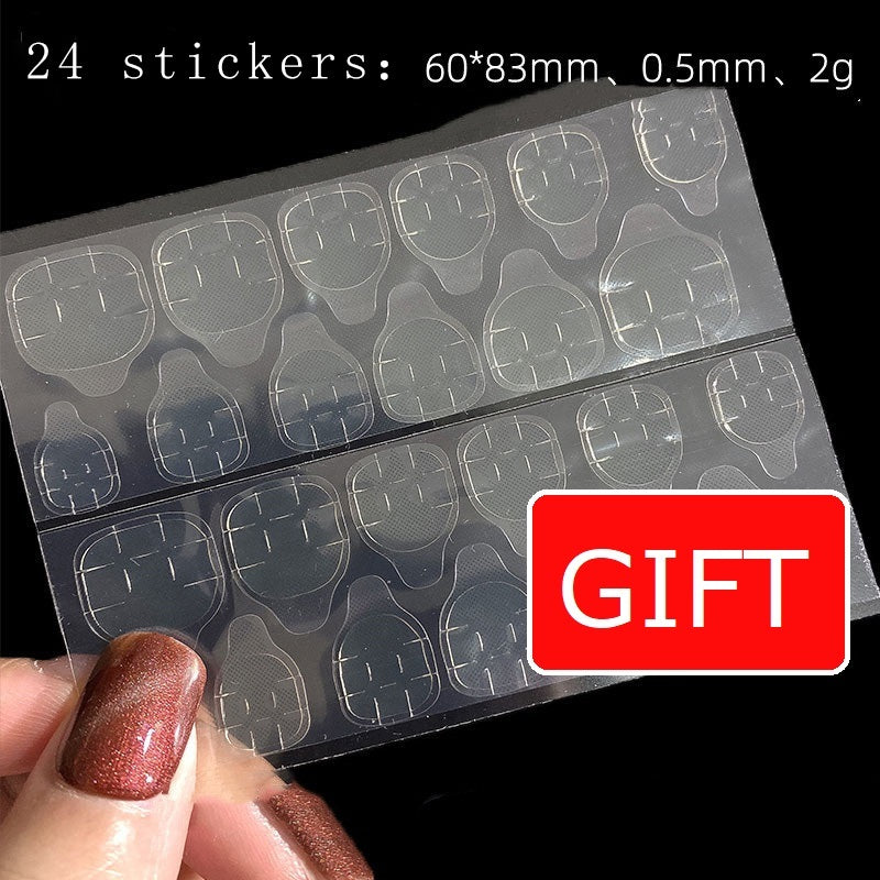 New 10PCS Cat Eye Crystal False Nail Shining Cat Eye Series Wearable False Tablets